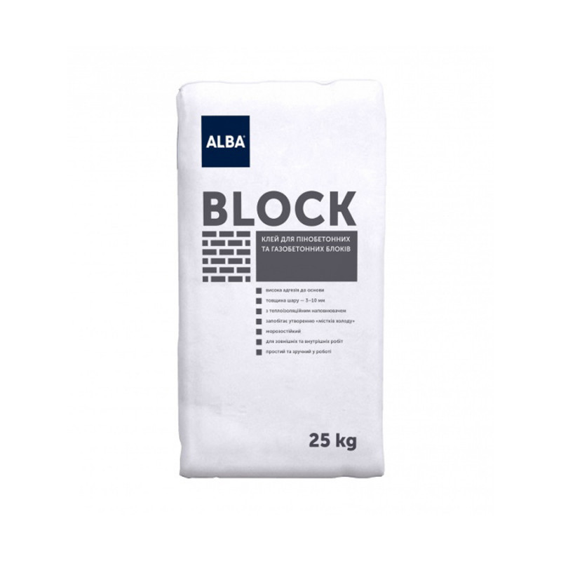Клей для газоблоків ALBA "Block" 25кг