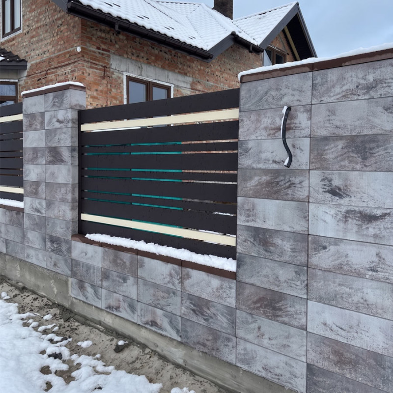 Блок парканний рядовий 19-19-50 Амбер